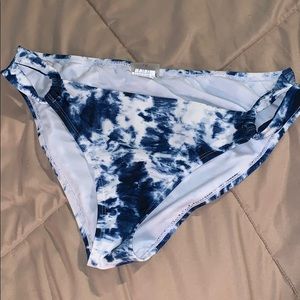 Blue and white bikini bottoms